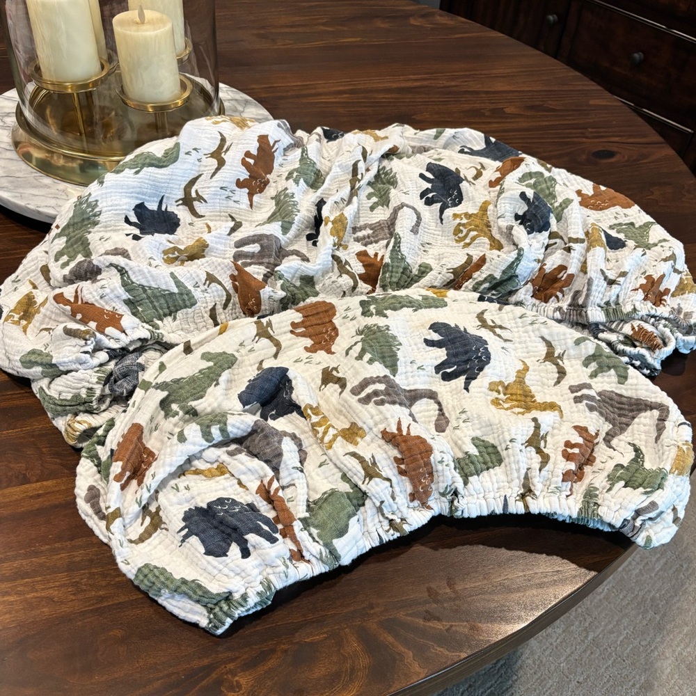 Little unicorn dino print 3 crib sheets and 3 changing pad liners